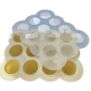 Baby Bullet Cream Silicone Storage 12 cup Tray With Lid and Bonus